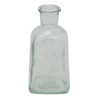 Clear Glass Wildflower Bottle Vase, 19cm Decorative Glass Flower Vase
