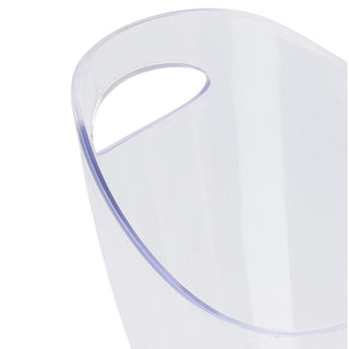Clear Oval Champagne Ice Bucket | Plastic Drinks Cooler with Handles - 26cm