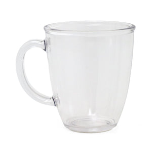 Clear Plastic Coffee Mug | Reusable Acrylic Camping Picnic Tea Cup - 380ml