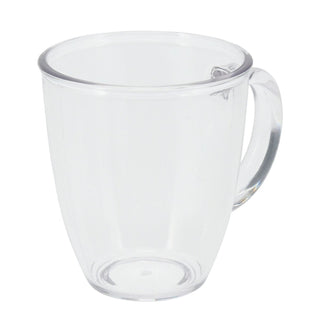 Clear Plastic Coffee Mug | Reusable Acrylic Camping Picnic Tea Cup - 380ml