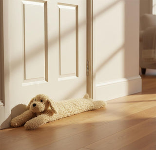 Cockapoo Dog Draught Excluder, Fabric Animal Door Cushion Dog Draft Excluder