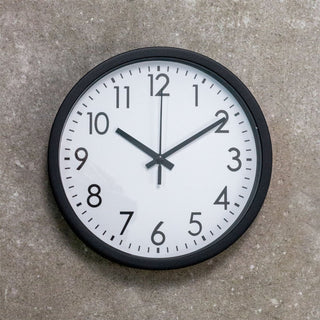 Contemporary Black Wall Clock | Round Wall Mounted Clock For Living Room 19.5cm
