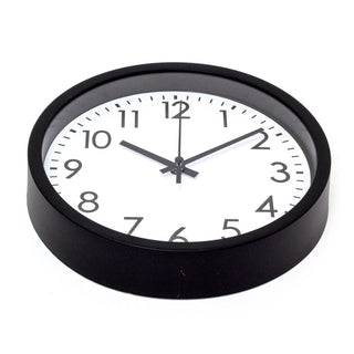 Contemporary Black Wall Clock | Round Wall Mounted Clock For Living Room 19.5cm