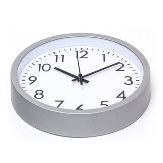 Contemporary Grey Wall Clock | Round Wall Mounted Clock For Living Room 19.5cm