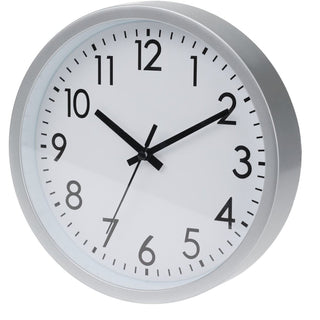 Contemporary Grey Wall Clock | Round Wall Mounted Clock For Living Room 19.5cm