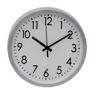 Contemporary Grey Wall Clock | Round Wall Mounted Clock For Living Room 19.5cm