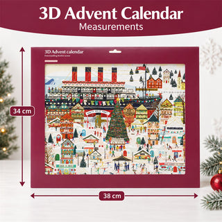 Christmas at the Port Large 3D Advent Calendar, Freestanding Village 24 Door