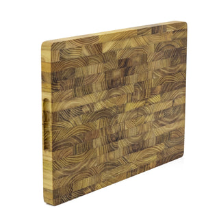 Teak End Grain Chopping Board | Endgrain Butcher Block Rectangular Cutting Board 42x30cm