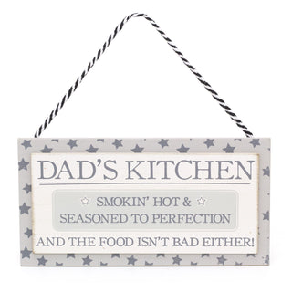 24cm Dads Wooden Kitchen Plaque | Novelty Wall Sign Funny Kitchen Signs | Kitchen Wall Art Home Accessories