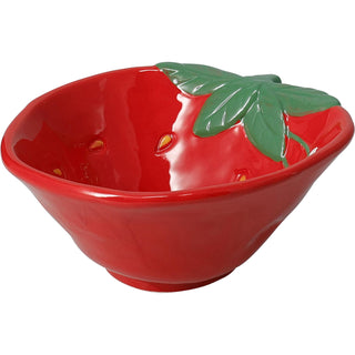 Strawberry Shaped Snack Bowl, 200ml Ceramic Serving Bowl, Nibbles Dish - 12cm