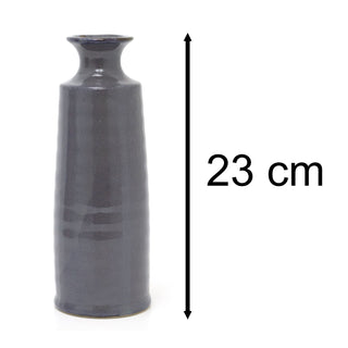 Blue Reactive Bottle Vase 22.8cm | Decorative Ceramic Stoneware for Flowers