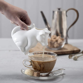 White Porcelain Cow Creamer Jug | Mini Milk Jug Miniature Cream Jug | Small Sauce Jug Individual Serving Jug