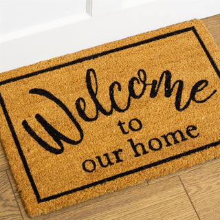 60x40cm Welcome Doormat | Non-slip Rectangular Entrance Welcome Coir Door Mat