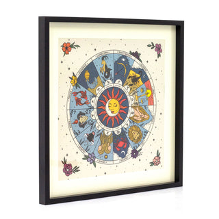 Zodiac Framed Wall Art | Astrological Chart Wall Art Star Sign Horoscope Poster