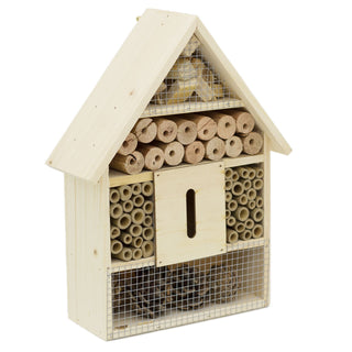 30cm Wooden Insect Hotel Wooden Insect House | Garden Bug Hotel Nesting Habitat For Bees, Butterflies, Ladybirds | Bug Houses For Garden