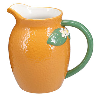 Orange Shaped Ceramic Jug, 1.2L Drinks Pitcher Water Serving Jug - 17cm