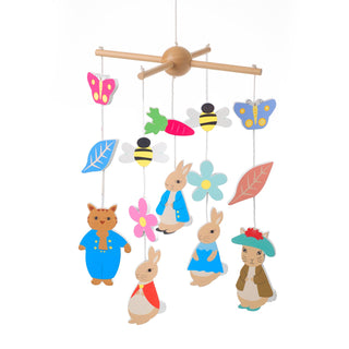 Peter Rabbit Wooden Mobile For Baby Cot | Peter Rabbit Crib Mobile Nursery Decor