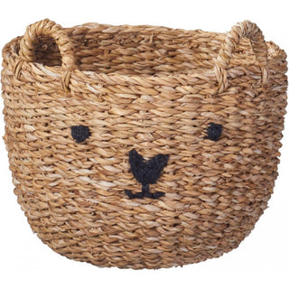 Set of 3 Seagrass Teddy Bear Baskets | Cute & Practical Toy Storage for Kids