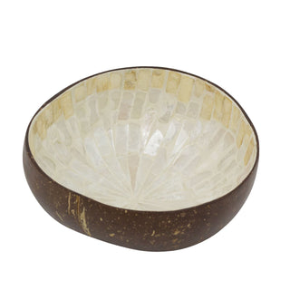 Coconut Shell Decorative Bowl, 13.5cm Boho Trinket Jewellery Ring Dish Catchall