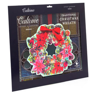 Christmas Advent Calendar Wreath | Poinsettia Pine Cone Picture Advent Calendar