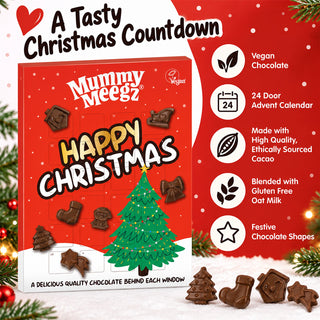 Mummy Meegz Vegan Chocolate Christmas Advent Calendar, Festive Shapes