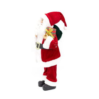 45cm Traditional Father Christmas Figure | Standing Santa Claus Ornament | Santa Figurine Father Christmas Decorations Indoor