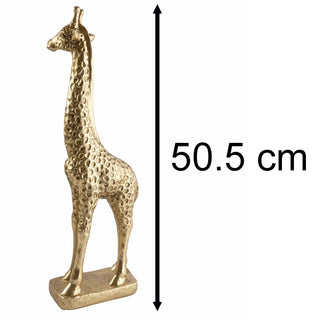 Large Gold Resin Giraffe Statue Figurine | Wildlife Safari Animal Ornament 51cm