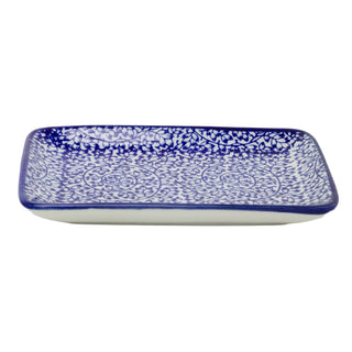 Rectangular Plate, 19cm Blue and White Floral Ceramic Serving Plate