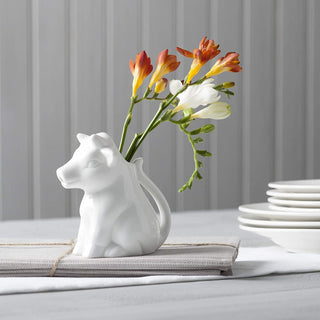 White Porcelain Cow Creamer Jug | Mini Milk Jug Miniature Cream Jug | Small Sauce Jug Individual Serving Jug