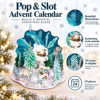 Aurora Bears Pop & Slot Christmas Advent Calendar Large, 3D Christmas Scene