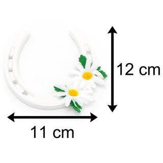 White Ceramic Daisy Good Luck Wedding Day Horseshoe | Lucky Keepsake Plaque Sign Charm | Wedding Gift Bridal Accessory