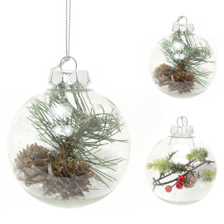 Traditional Pine Cone And Berry Christmas Tree Bauble Sets | Snowball Christmas Tree Ornament | Xmas Tree Bauble Hanging Christmas Decoration