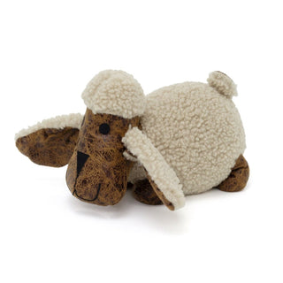 Daisy Sheep Doorstop | Faux Leather Woolly Sheep Animal Door Stop - 21cm