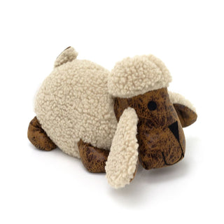 Daisy Sheep Doorstop | Faux Leather Woolly Sheep Animal Door Stop - 21cm