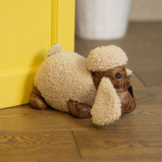 Daisy Sheep Doorstop | Faux Leather Woolly Sheep Animal Door Stop - 21cm