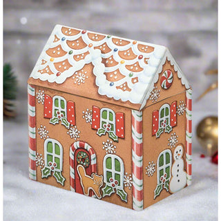 Dana Kubrik Large Gingerbread House Tin | Festive Christmas Storage Tin