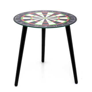 Dartboard Table | Glass Side Table Perfect Darts Gift for Home Bar, Man Cave