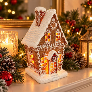 Light Up Gingerbread House, Gisela Graham LED Christmas Decoration 20cm