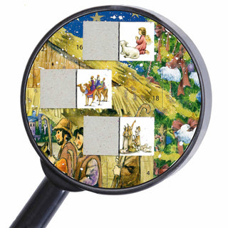 Freestanding Nativity Advent Calendar, 36cm Glitter Christmas Story Calendar