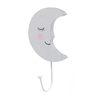 Childrens Decorative Wall Hook | Childs Bedroom Nursery Novelty Wall Hook - Moon