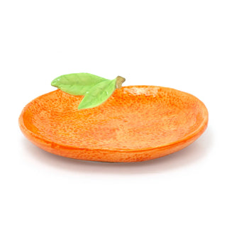 Ceramic Citrus Trinket Dish | Fruit Shaped Vanity Dish Trinket Tray - Orange