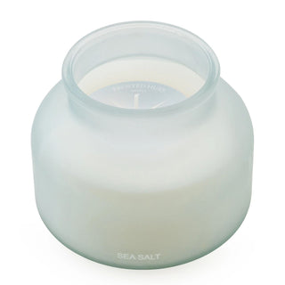 Sea Salt Scented Candle, 10cm Blue Frosted Glass Jar with Approx. 45-Hour Burn