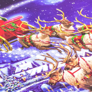 Christmas Advent Calendar Santa's Sleigh Team | Father Christmas Advent Calendar Traditional Advent Calendar | Picture Advent Calendar Paper Advent Calendar