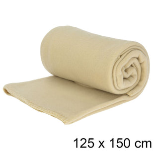 Beige Snug Throw Fleece Blanket | Super Soft Winter Fleece Plaid Throw Blanket | Sofa Blanket Throw Plush Bed Blanket 125 x 150cm