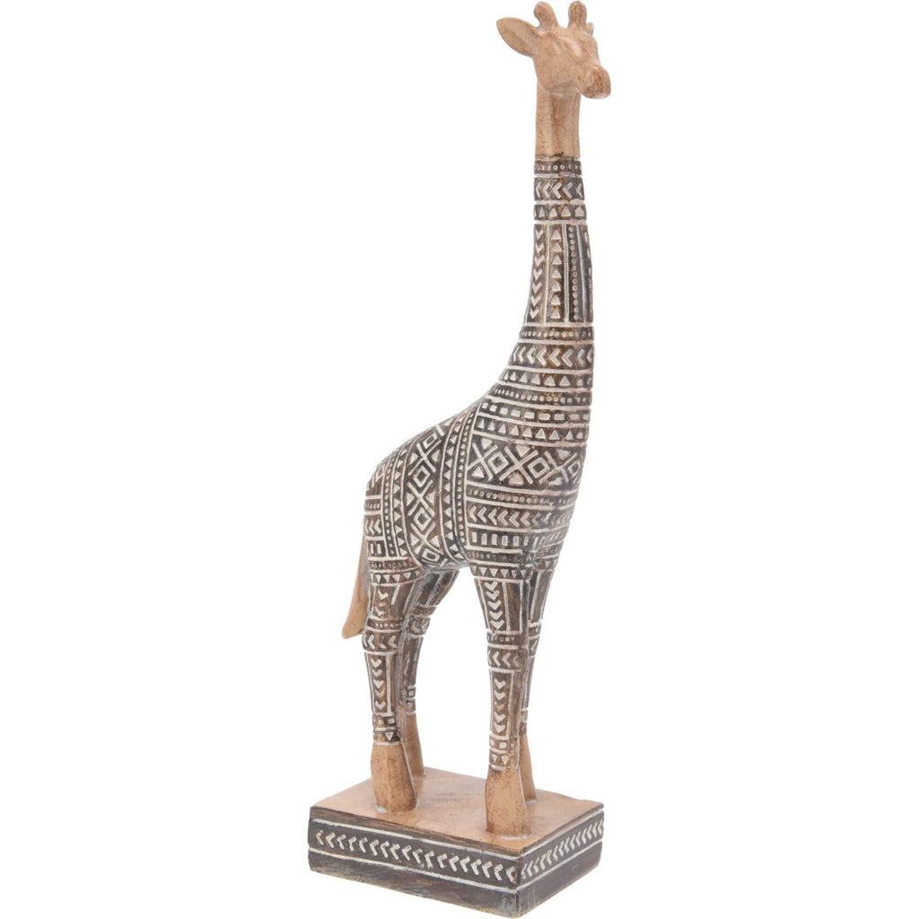 Aztec Giraffe Ornament | Polystone Wildlife Safari Animal Giraffe Stat ...