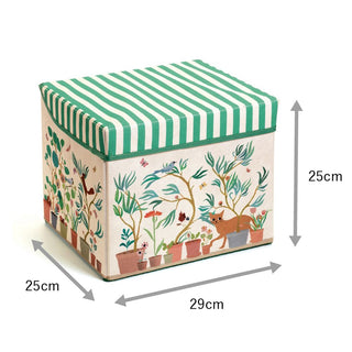 Djeco DD04483 Toy Box Seat | Garden Design Folding Ottoman Seat Toy Storage Box