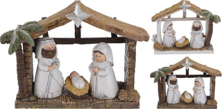 Mini Resin Traditional Nativity Stable Scene Set Christmas Decoration - Design Varies