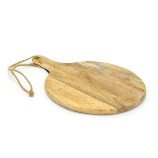 40Cm X 30Cm Round Wooden Chopping Board With Handle