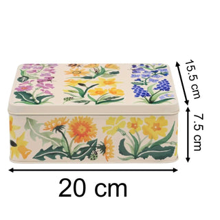 Emma Bridgewater - Wild Flowers Rectangle Storage Tin Biscuit Treat Storage Tin