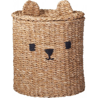 Set of 3 Seagrass Teddy Bear Baskets | Cute & Practical Toy Storage for Kids